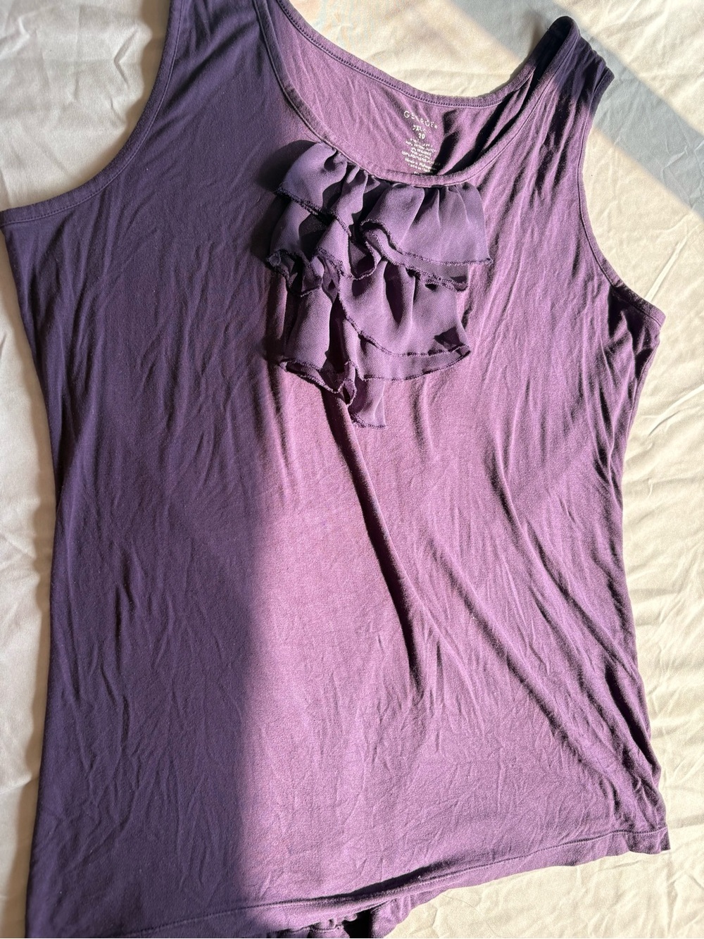 Women’s Purple Ruffle Front Tank Top Size XXL